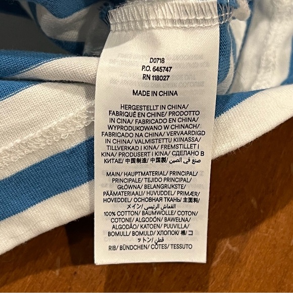 Boden Breton Stripe Easy Fit Mini Dress Blue/White Stripe 8L Jersey 3/4 Sleeve - Picture 11 of 16